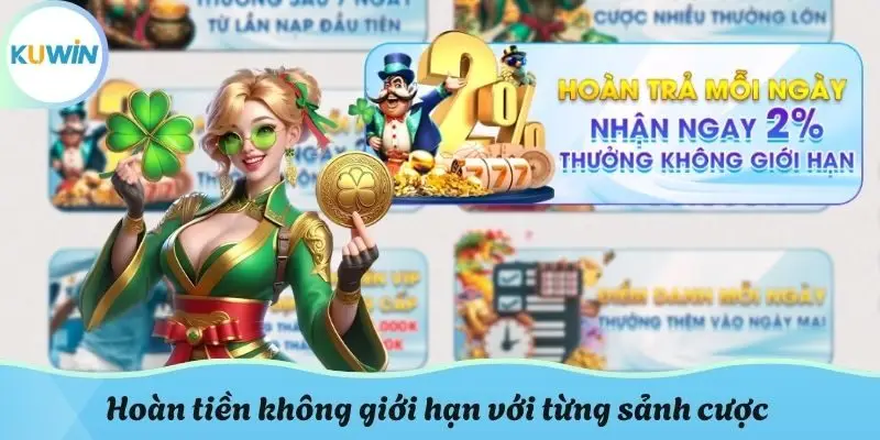 Hoàn tiền không giới hạn với từng sảnh cược